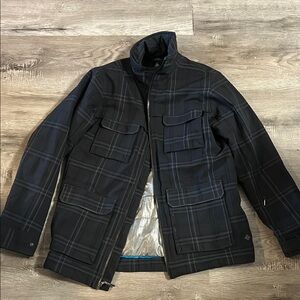 Columbia Black Quilted Military Field Jacket